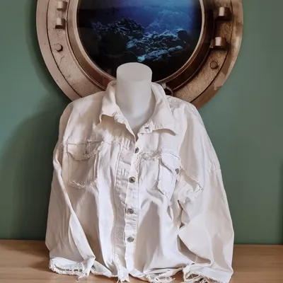 Veste blanche style en jean 